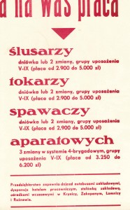 Afisz reklamujący pracę na Azotach ok. 1980 2