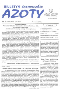 Strona tytułowa biuletynu "Tarnowskie Azoty" 2005